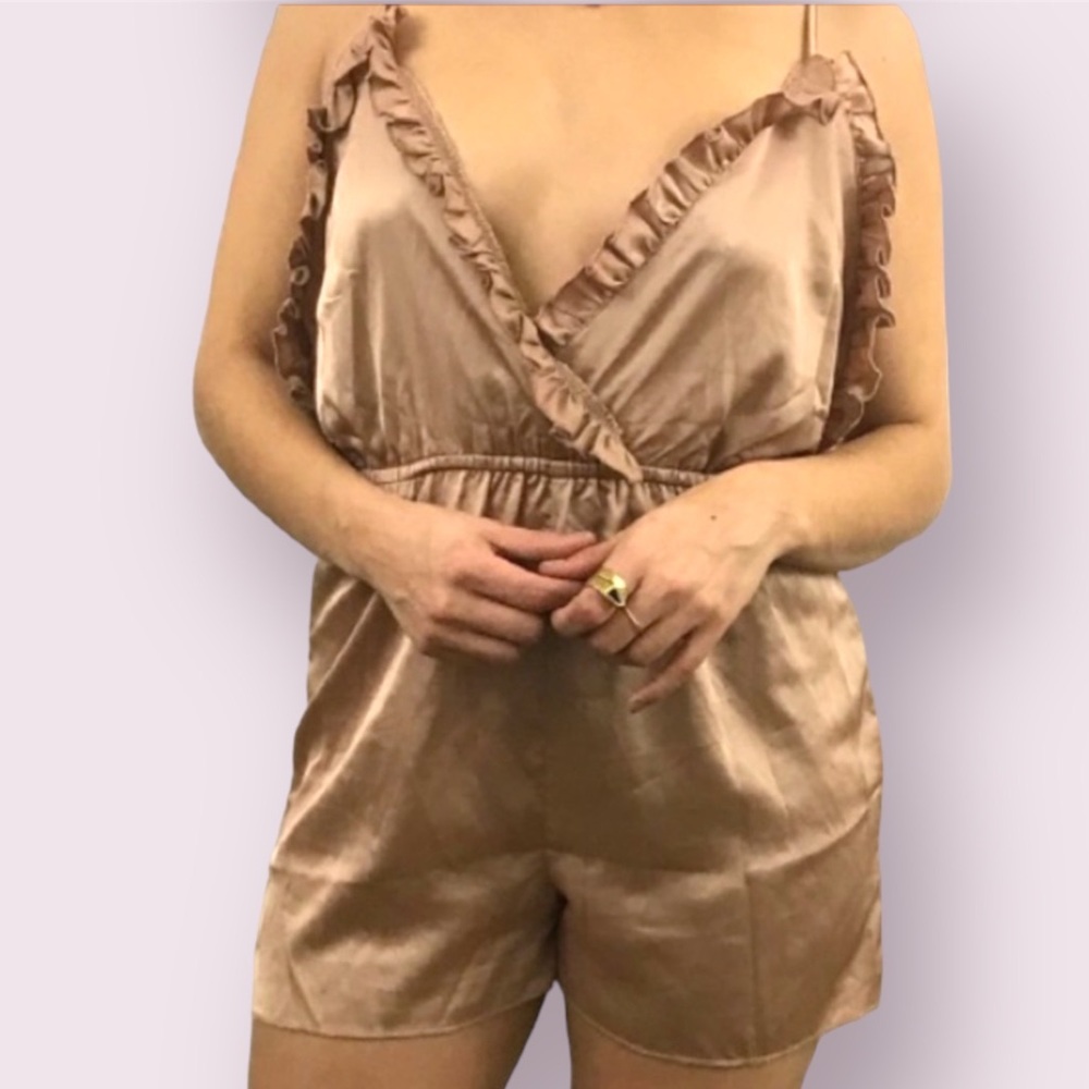 nwot nastygal satin romper - Picture 1 of 7